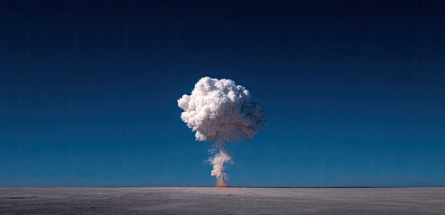 Explosion cloud over a flat plain
