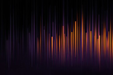 Abstract vertical lines of orange and purple, fading into darkness