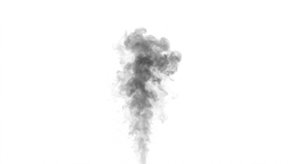 PNG black smoke rising in a single thin vertical column, suitable for simplicity, elegance