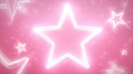 Fototapeta premium Pink background with glowing stars