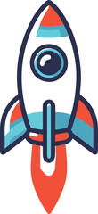 Rocket icon. Spaceship flat design