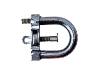 metal shackle bolt isolated on transparent background