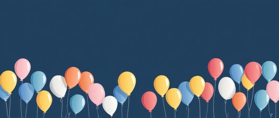 Colorful balloons on a dark background
