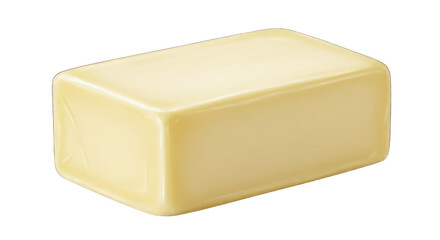 A close up shot of a rectangular butter block.