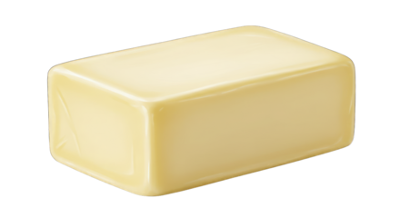 A close up shot of a rectangular butter block.