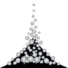 Cascading Diamonds on Black Triangle with White Background for Adobe Stock Photo