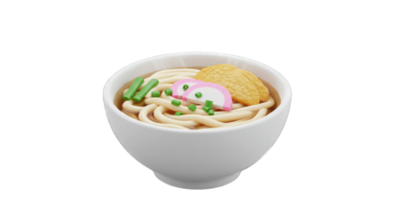 A warm bowl of traditional Japanese udon noodle soup.