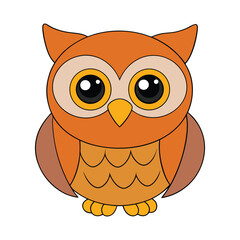 Cute owl cartoon vector illustration