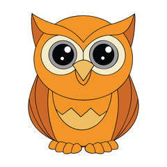 Cute owl cartoon vector illustration