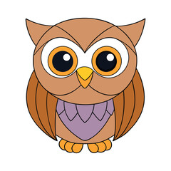 Cute owl cartoon vector illustration