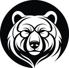 Stylized black and white bear head emblem