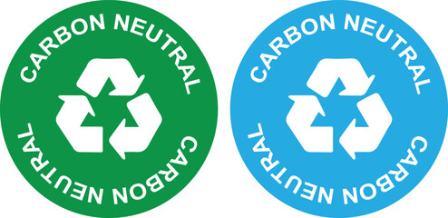Carbon Neutral Icons with Recycling Symbols for Eco Friendly Products