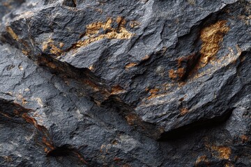 Dark stone texture with golden flecks