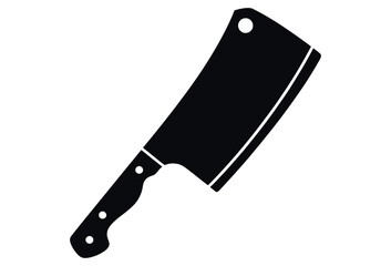 WebSharp black meat cleaver for butcher shop branding or culinary design projects, a classic tool for chefs and food preparation, perfect for restaurant menus and kitchen illustrations