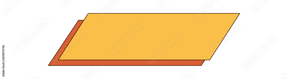 Wall mural retro groovy geometric rectangle shape in flat style. abstract yellow and orange shape forms bold y2