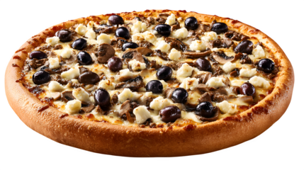 spicy pizza, isolated on transparent background