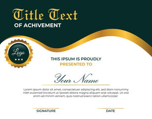 Elegant Certificate of Achievement Template Vector Design