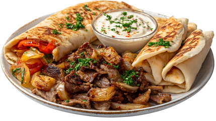 chicken shourma isolated on transparent background