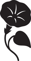 Morning glory flower silhouette vector illustration, elegant floral design perfect for logo, icon, decoration.