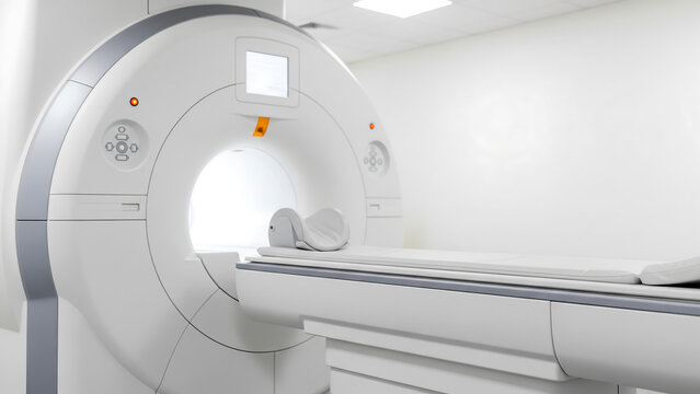 Modern medical imaging machine in a clean examination room