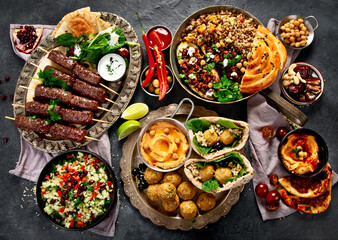 Arabic Cuisine: Middle Eastern traditional lunch or dinner.