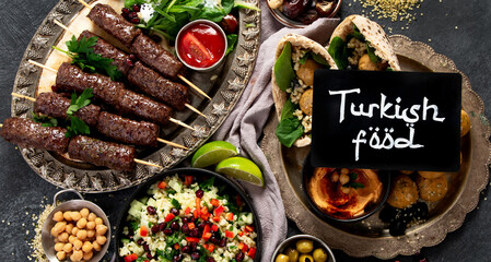Arabic Cuisine: Middle Eastern traditional lunch or dinner.