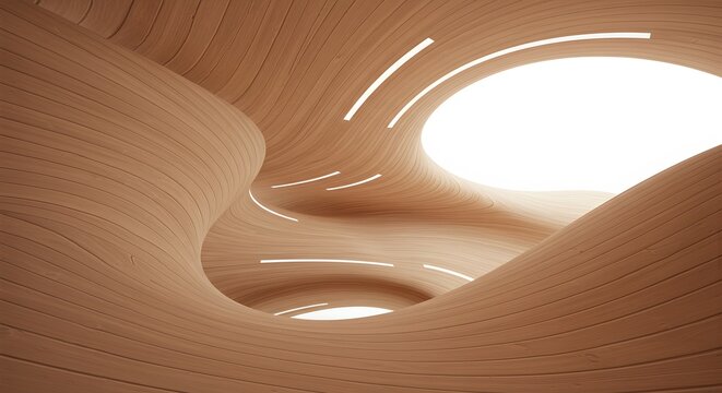 Abstract interior wooden architecture