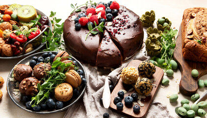 Healthy dessert. Vegan gluten-free pastry.