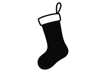 WebClassic Christmas stocking silhouette evokes holiday cheer and anticipation of gifts, perfect for festive designs and seasonal promotions, a timeless symbol of yuletide joy