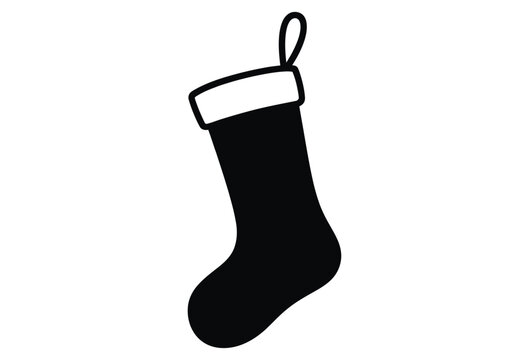 WebClassic Christmas stocking silhouette evokes holiday cheer and anticipation of gifts, perfect for festive designs and seasonal promotions, a timeless symbol of yuletide joy