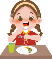 girl eating meal