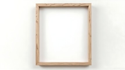 empty wooden picture frame white background