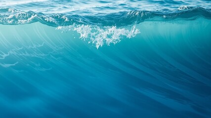 Obraz premium Dynamic Ocean Wave: Blue on Bluegreen Water