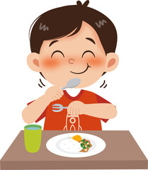boy eating breakfast