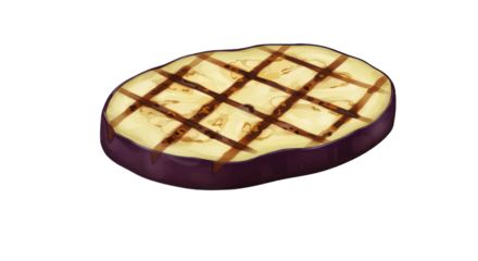 Grilled Eggplant Slice with Grill Marks.
