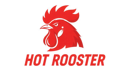 Fototapeta premium Hot Rooster Red Chicken Head Logo Illustration isolated PNG with Transparent Background