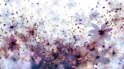 Floral galaxy sparkle, isolated on transparent background