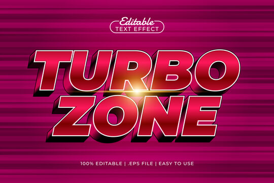 turbo zone editable text effect with a race and speed text style