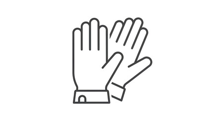 Fototapeta premium Pair of black outline work gloves icon vector isolated PNG with Transparent Background