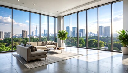 Fototapeta premium Modern city living room