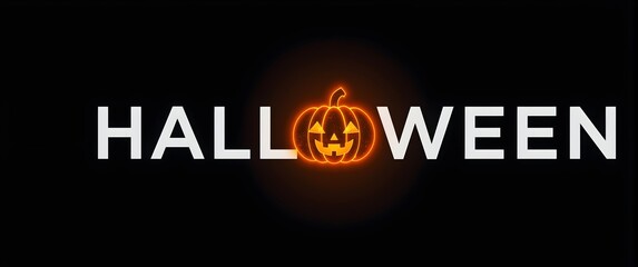 A glowing Halloween pumpkin graphic overlaid on the word Halloween.