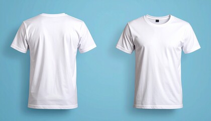 white t shirts on blue 