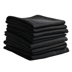 Neatly Folded Black Clothes Isolated