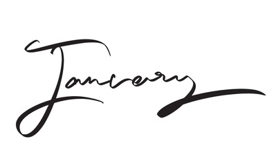 January month text font calligraphy hand written lettering script black color object icon january month winter season happy new year xmas january hello holiday organizer planner january week planning 