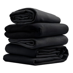 Neatly Folded Black Clothes Isolated