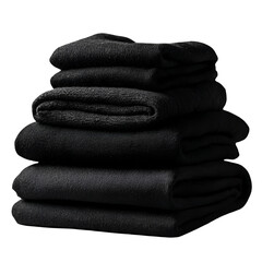 Neatly Folded Black Clothes Isolated