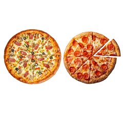 Mouthwatering Pepperoni and Supreme Pizza Side by Side