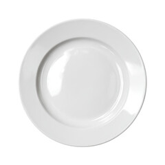A simple white plate on transparent background