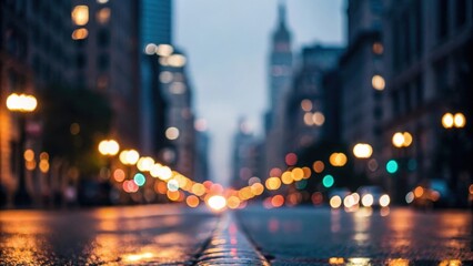 Dreamy city night bokeh — sparkling lights in soft focus