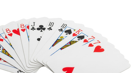 Poker hand containing a pair of tens isolated PNG with Transparent Background